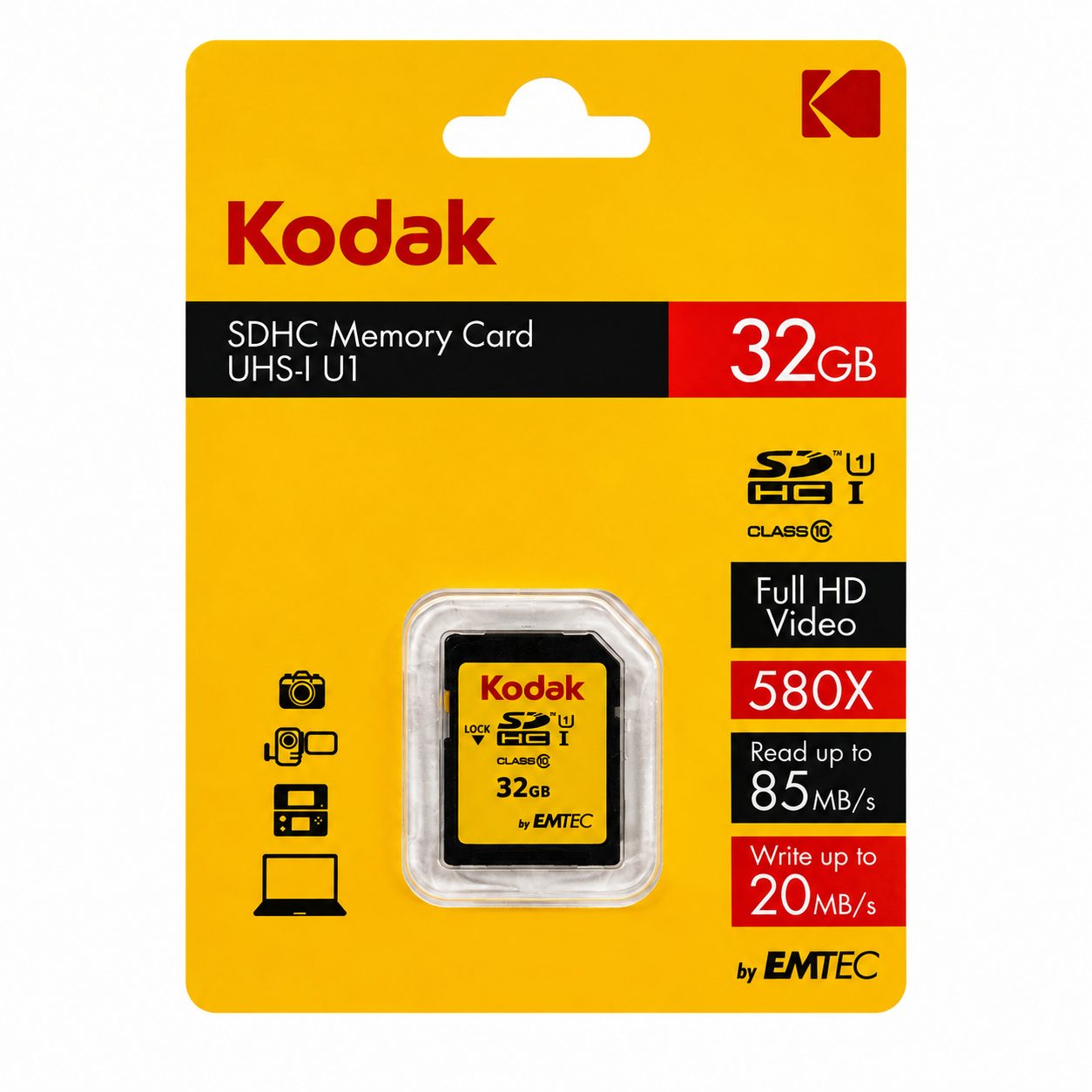 کارت حافظه SDXC کداک مدل PREMIUM کلاس 10 استاندارد U1 سرعت 85MBps ظرفیت 32 گیگابایت